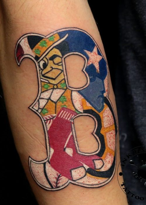 фото тату Логотип бостонских спортивных команд
