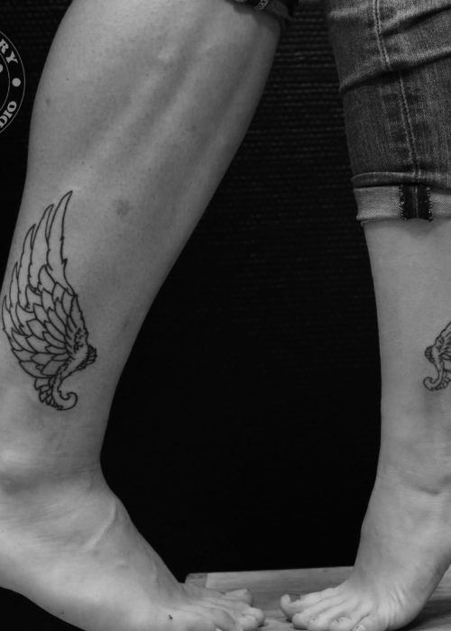 фото тату Парная татуировка крылья