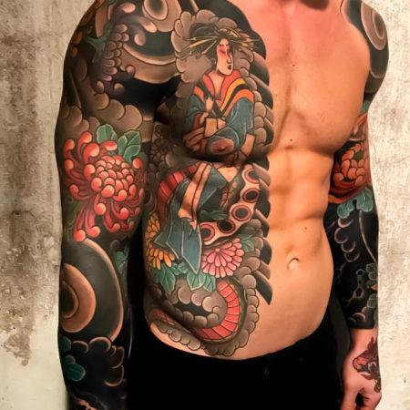 Мужское татуировки в японском стиле рукав